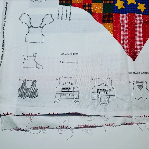 Kid's back to school vest fabric panel - Picture 4 of 5